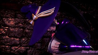 genshin impact hentai 3d, mona gives boobjob and gets drilled in anime porn.