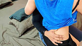 Step brother-in-law fucks me rough after gym, homemade interracial pov.