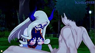 Tsuyu Asui and Mt Lady engage in intense sex with Izuku Midoriya in this My Hero Academia hentai scene