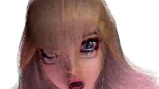 Princess Peach Rides Big Dildo In Stockings And Heels