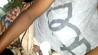 Ebony Girl Gives Rough Handjob To Big Cock Until He Cums