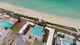 Getting a steamy poolside massage from step aunt Clover Baltimore!