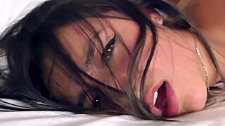 Charlee Santa Juana, small-titted Latina, bent over by horny stud. Mamacitaz captures every oiled close-up thrust.