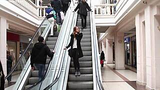 teen shopping girl strips and rips clothes solo