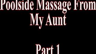Getting a steamy poolside massage from step aunt Clover Baltimore!