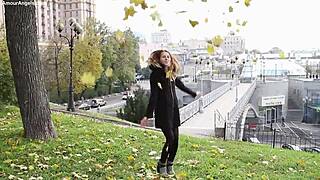 teen shopping girl strips and rips clothes solo