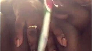 His toothbrush makes me squirt wet pussy