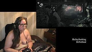 Naked Brunette BBW Shows Off Her Big Ass And Tits While Playing!