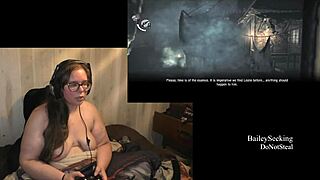 Naked Brunette BBW Shows Off Her Big Ass And Tits While Playing!