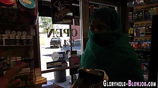 Interracial Gloryhole Ho Sucking Big Black Cock for Cum