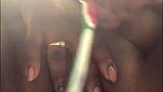 His toothbrush makes me squirt wet pussy