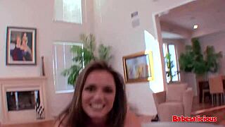 Small tits babe gets cum on face by huge black cock