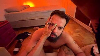 Bearded Man SUCKS 41 COCKS in Intense Blowjob Session!