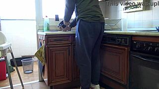 damn, she’s so horny banging hard in the kitchen with that huge cock!