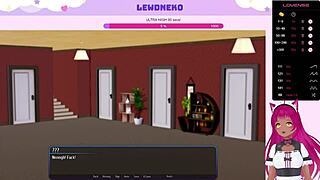 vtuber lewdneko starts playing harem hotel part 1 with bdsm maid slave themes