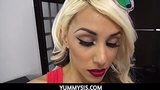 Yummysis - Step Sis Blowjobs Stepbros Rock Hard Shaft After Getting Caught