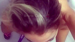 Blonde Wife Fucks in Hotel Bathroom