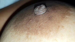 Squeezing Big Nipples Gently