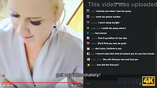 Craving Cougar Tutor in Stockings Seduces on Sofa