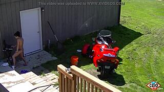 its cleo, inked brunette, playing solo in garden. hot stuff! 🔥