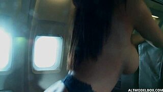 stunning hostesses playing together in boing 777