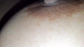 Squeezing Big Nipples Gently