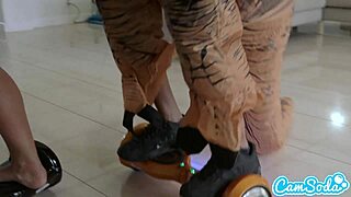 Latina teen 18+ gets fucked after hoverboard chase