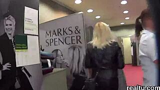 Gorgeous czech cutie gets seduced in supermarket and sucked in pov