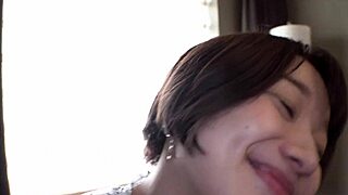 my asian petite babe rides cowgirl till cum in homemade