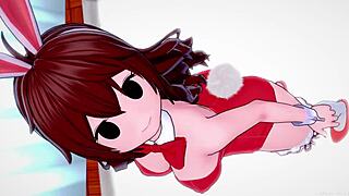 girlfriend does bunny cosplay in anime style