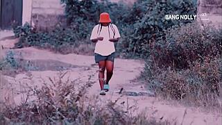 Car banging with ebony princess in quiet neighborhood streets