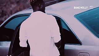 Car banging with ebony princess in quiet neighborhood streets