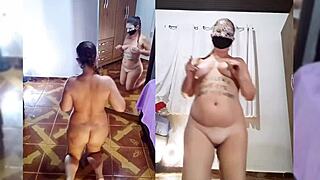 Mirella Delivers Personalized Striptease, Undressing in Fishnets and Ripping Clothes