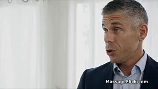 teen masseuses hungry for client’s hard cock in threesome