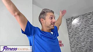 petite british girl gets ROUGH FUCKED in the gym 💪