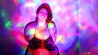 bbw goddess dances naked with oil worship. her curves shine bright.