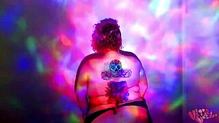 bbw goddess dances naked with oil worship. her curves shine bright.