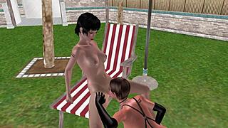 animated 3d sex - cute lesbian girl pussy licking scene 😍