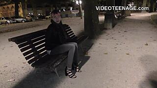 skinny teen 18+ tries out dildo at porn casting interview