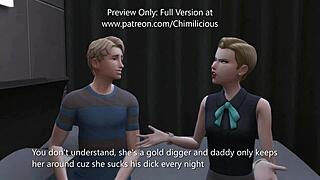 Wild Threesome with Girlfriend and Stepmom!