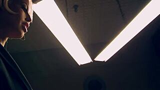 Pornfidelity Bridgette B in stockings interrogates a hard cock with big tits.