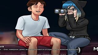 Summertime Saga - peeping at naked people through binoculars episode 1 78.