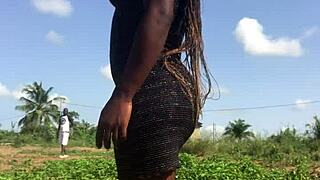 crazy bitch twerks big ass outdoor, shaking it wildly for the camera.