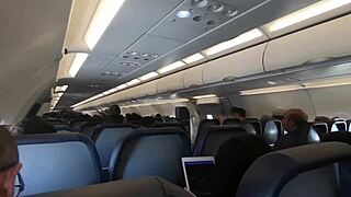 Public Airplane Blowjob with Teen Swallowing Every Drop