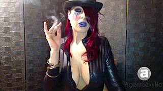 Goth Babe with Big Tits Smokes So Sexy! 🔥