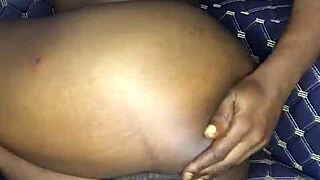 12 inch dildo shakes thighs in bent over asshole insertion