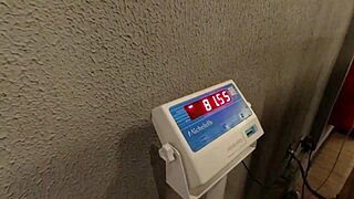 At the gym without panties training intensely