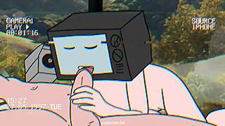 Intense TV Woman Blows Cameraman in Wild Sex Animation Scene