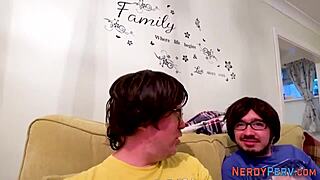 I tricked the amature into givin a blowjob to the nerd