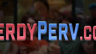 I tricked the amature into givin a blowjob to the nerd